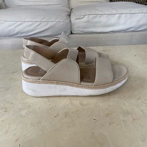 Eileen Fisher Cream Dash Strappy Wedge